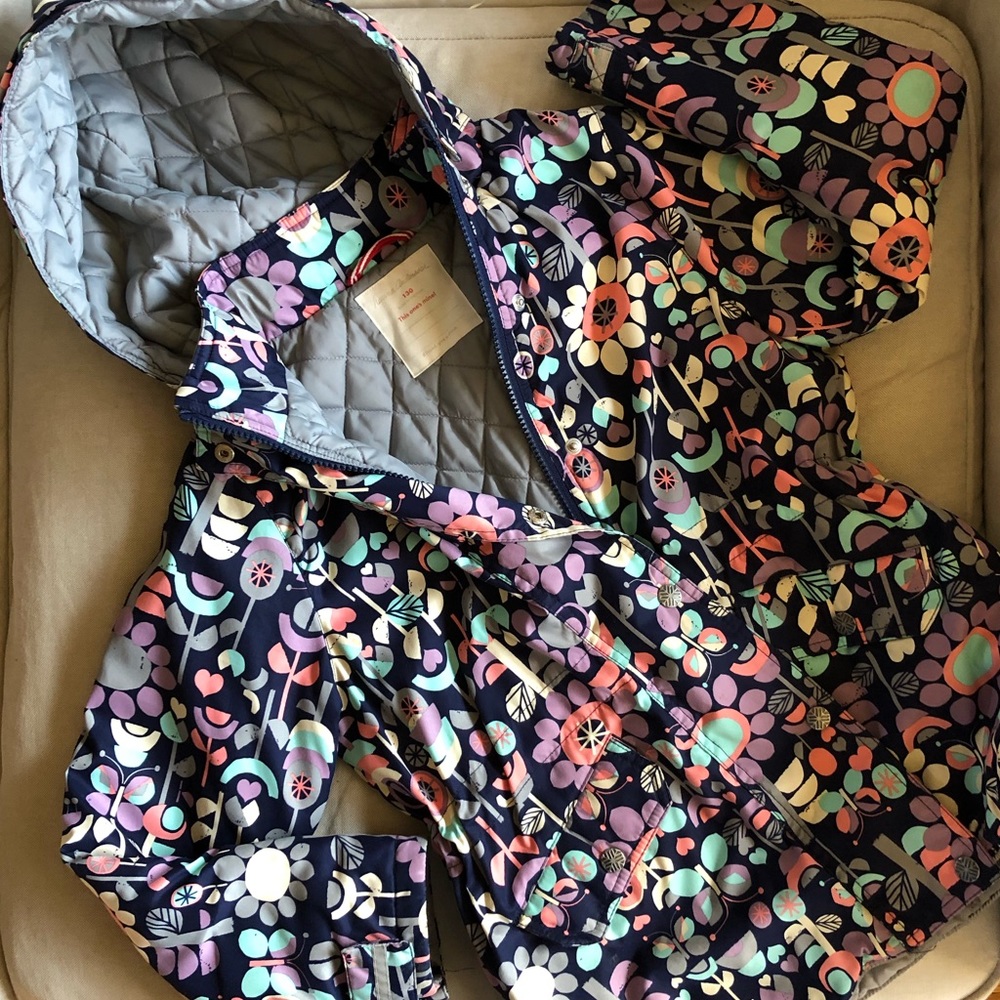 Hanna Andersson flower print jacket quilt lining